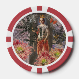 Jungfrau-Frauenporträt Antik Farbige Reich Pokerchips