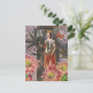 Jungfrau-Frauenporträt Antik Farbige Reich Postkarte