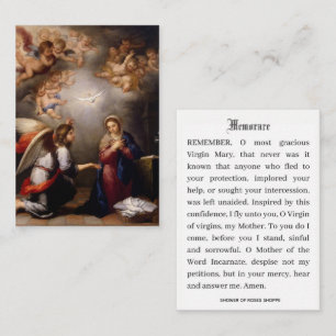 Jungfrau für katholische Kündigung Mary Memorare G Visitenkarte