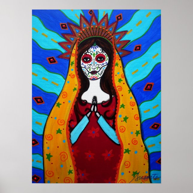JUNGFRAU GUADALUPE DIA DE LOS MUERTOS POSTER (Vorne)