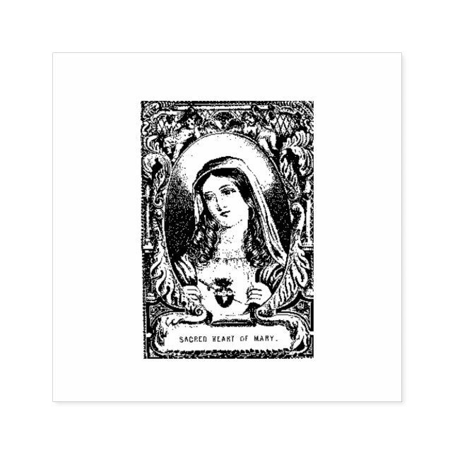 Jungfrau Heiliges Herz Mary Katholische Religiöse Gummistempel (Prägung)