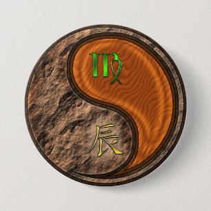 Jungfrau & Holz-Drache Button