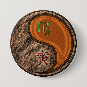 Jungfrau & Holz Tiger Button