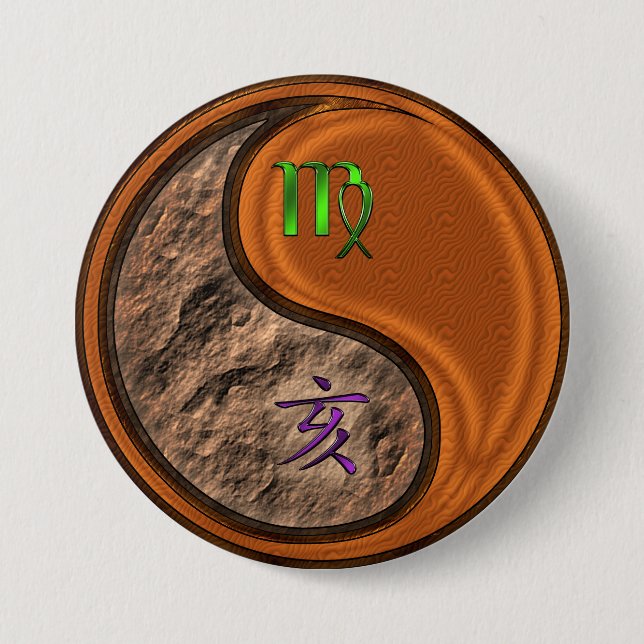 Jungfrau & Holzschwein Button (Vorderseite)