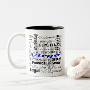 Jungfrau Horoskop Astrologie Sternzeichen Collage  Zweifarbige Tasse