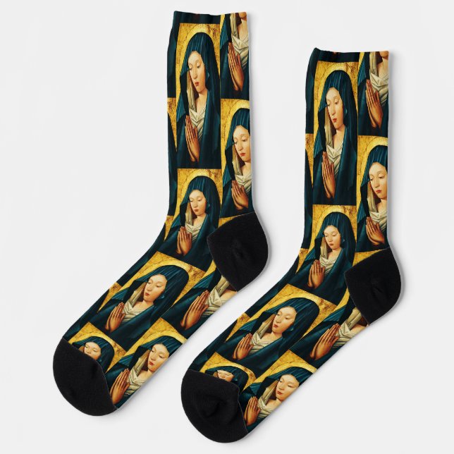 Jungfrau im Gebet von Riga Socken (Linkes Detail)