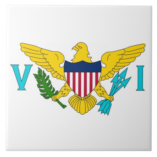 Jungfrau Islands Flag Tile Fliese (Vorderseite)