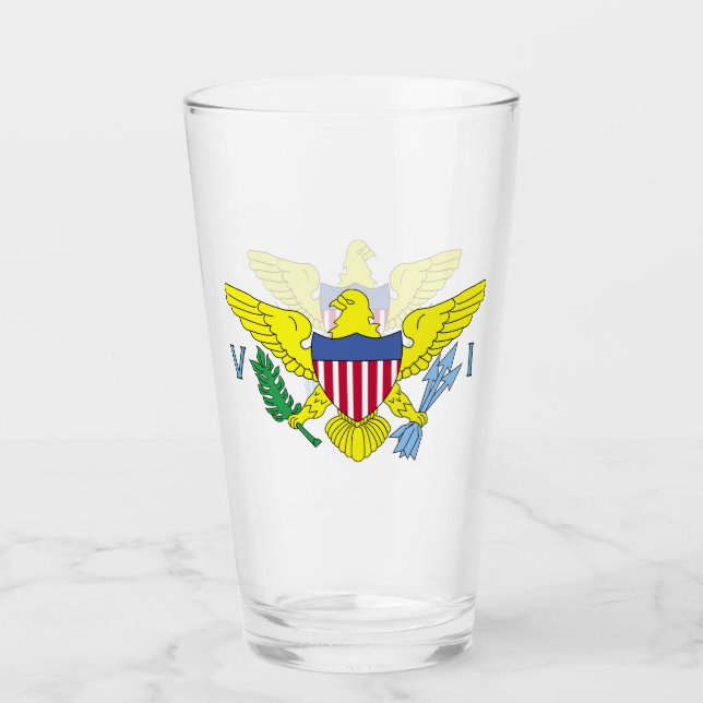 Jungfrau Islands Flaggenglas-Cup Glas (Vorderseite)