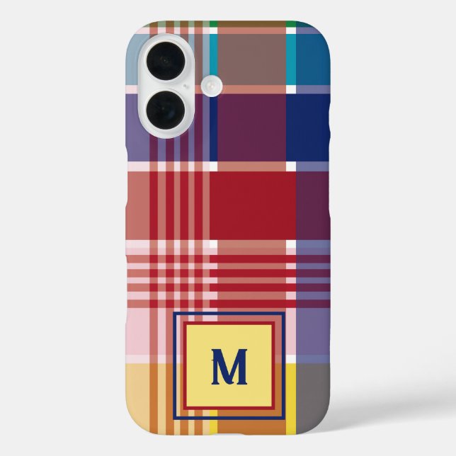 JUNGFRAU Islands Madras Monogram Personalize iPhone 16 Hülle (Rückseite)