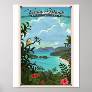 Jungfrau Islands National Park Litho Artwork Poste Poster