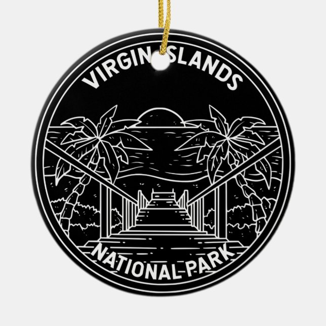 Jungfrau Islands National Park Monoline Keramik Ornament (Vorne)