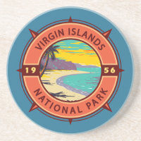 Jungfrau Islands National Park Retro Kompass Emble