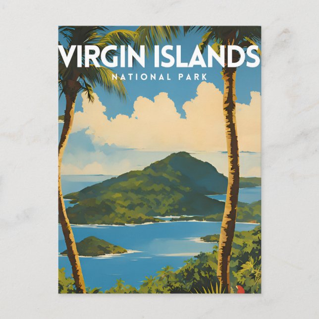 Jungfrau Islands National Park Travel Poster Postkarte (Vorderseite)
