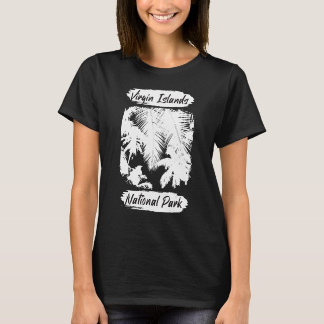 Jungfrau Islands Palm St John National Park T-Shirt (Vorderseite)