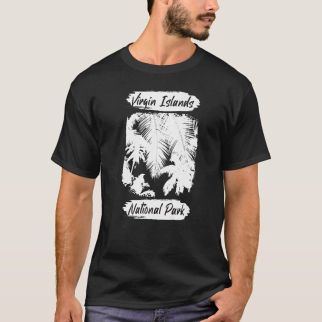 Jungfrau Islands Palm tree St. John National Park  T-Shirt (Vorderseite)