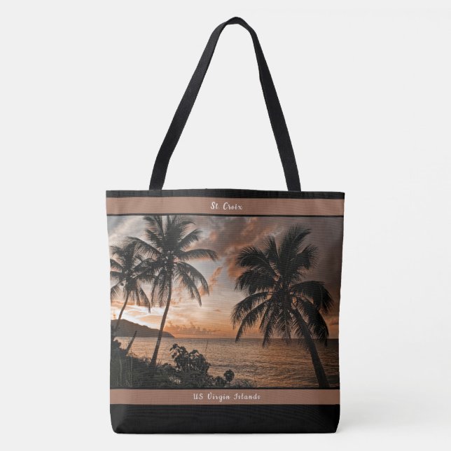 Jungfrau Islands Sunset USVI Tropical Personalize Tasche (Vorderseite)
