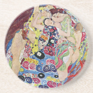 Jungfrau (Jungfräulich), Gustav Klimt, Vintage Art Getränkeuntersetzer