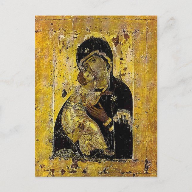 Jungfrau Kiew Ukrainisches Symbol Madonna Postkarte (Vorderseite)