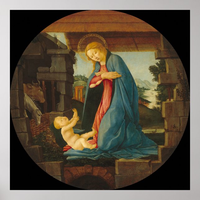Jungfrau & Kind - Sandro Botticelli Kunstgewerbe Poster (Vorne)