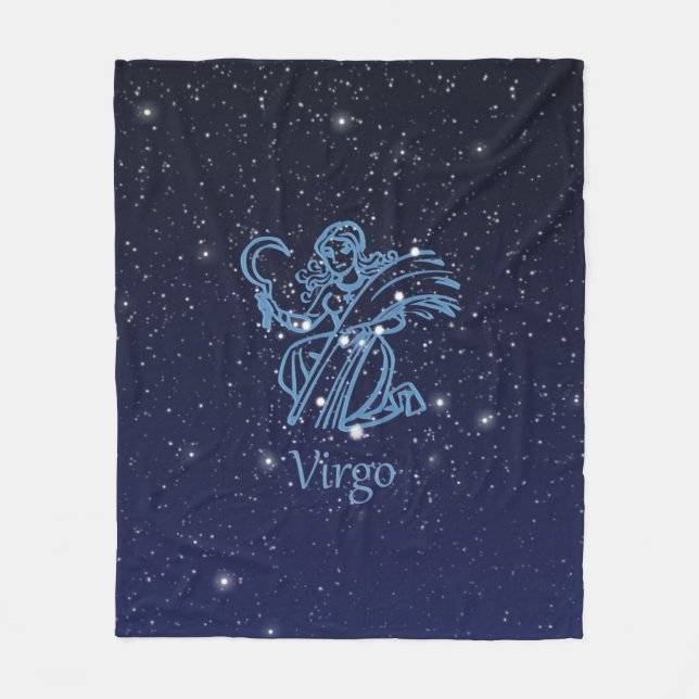 Jungfrau-Konstellation und Tierkreis-Zeichen mit Fleecedecke (Vorderseite)