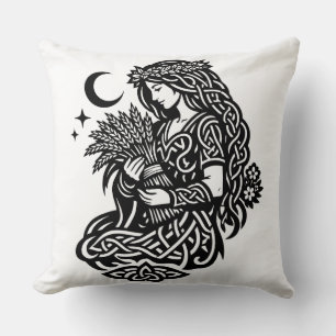 Jungfrau-Mädchen-Sigil — Erdgebundene Zodiak-Tinte Kissen