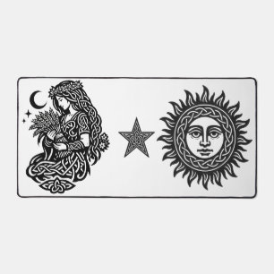 Jungfrau-Mädchen-Sigil — Erdgebundene Zodiak-Tinte Schreibtischunterlage