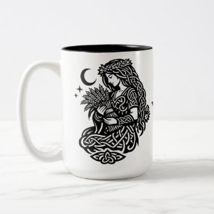 Jungfrau-Mädchen-Sigil — Erdgebundene Zodiak-Tinte Zweifarbige Tasse