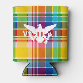 Jungfrau Madras Pattern & Flag Dosenkühler