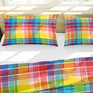 Jungfrau Madras Pattern Kissenbezug