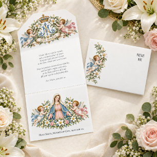 Jungfrau Maria Cherubs Ave Maria Katholisches Gebe All In One Einladung