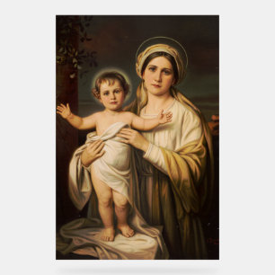 Jungfrau Maria hält den Säugling Jesus Acrylschild