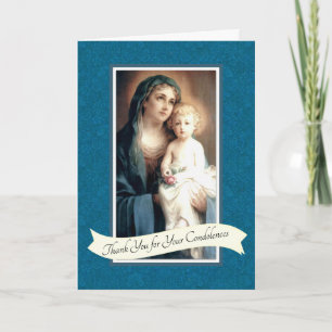 Jungfrau Maria Jesus Katholische Beileidsbekundung Dankeskarte