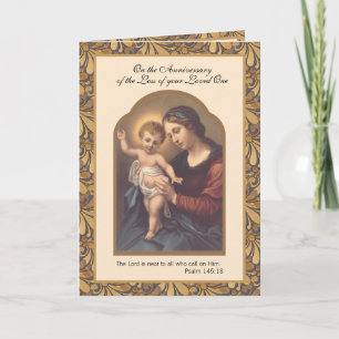 Jungfrau Maria Jesus Todestag eines geliebten Mens Karte