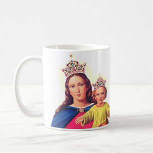 Jungfrau Maria Königin mit Jesus Kaffeetasse