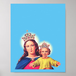 Jungfrau Maria Königin mit Jesus Poster