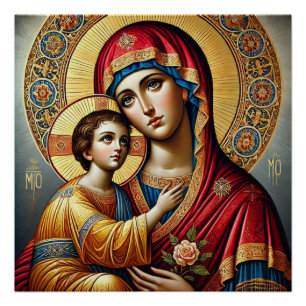 Jungfrau Maria mit dem Jungen Jesus Christus Poster