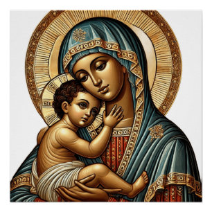 Jungfrau Maria mit dem Jungen Jesus Christus Poster