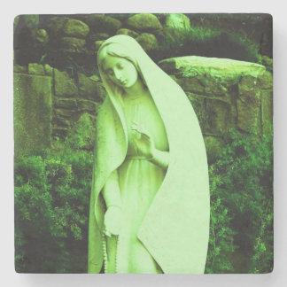 Jungfrau-Maria-Statue Rosa Steinuntersetzer