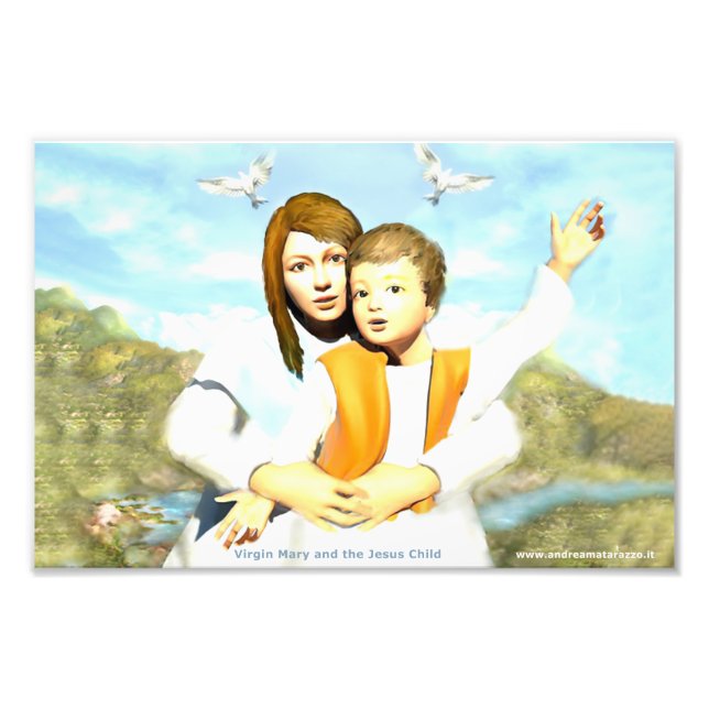 Jungfrau Maria und das Kind Jesus Fotodruck (Vorne)