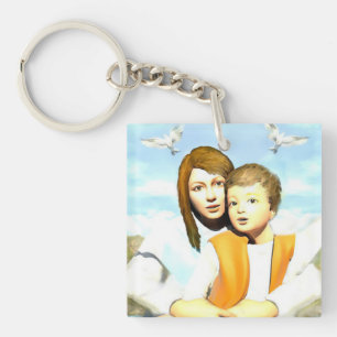 Jungfrau Maria und das Kind Jesus Schlüsselanhänger