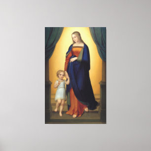 Jungfrau Maria und der Säugling Jesus Religiöse Leinwanddruck
