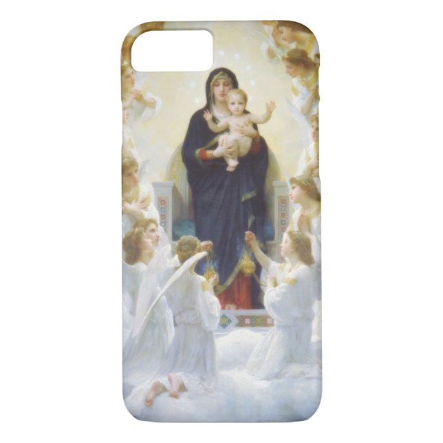 Jungfrau Maria und Jesus mit Engeln Case-Mate iPhone Hülle (Rückseite)