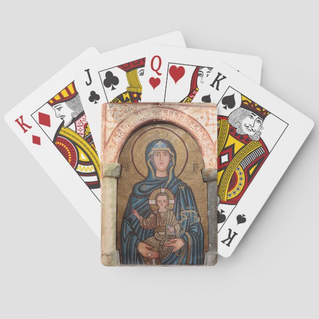 Jungfrau Maria und Jesus Mosaik Spielkarten (Rückseite)
