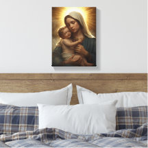 Jungfrau Maria und Jesuskind auf Leinwand