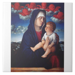 Jungfrau Maria und Kind Klassische Religiöse Kunst Fliese