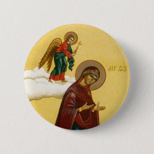 Jungfrau Marias russische Ikone Button