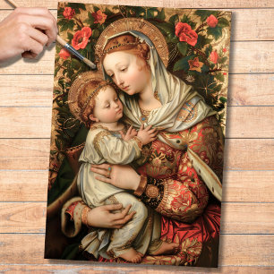 Jungfrau Mary and Baby Jesus 2 Decoupage Seidenpapier