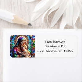 Jungfrau Mary and Baby Jesus Halted Glass