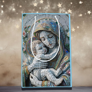 Jungfrau Mary and Baby Jesus   Mosaikstatue Mittlere Geschenktüte