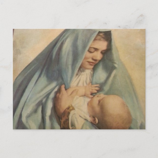 Jungfrau Mary and Baby Jesus Postcard Postkarte (Vorderseite)
